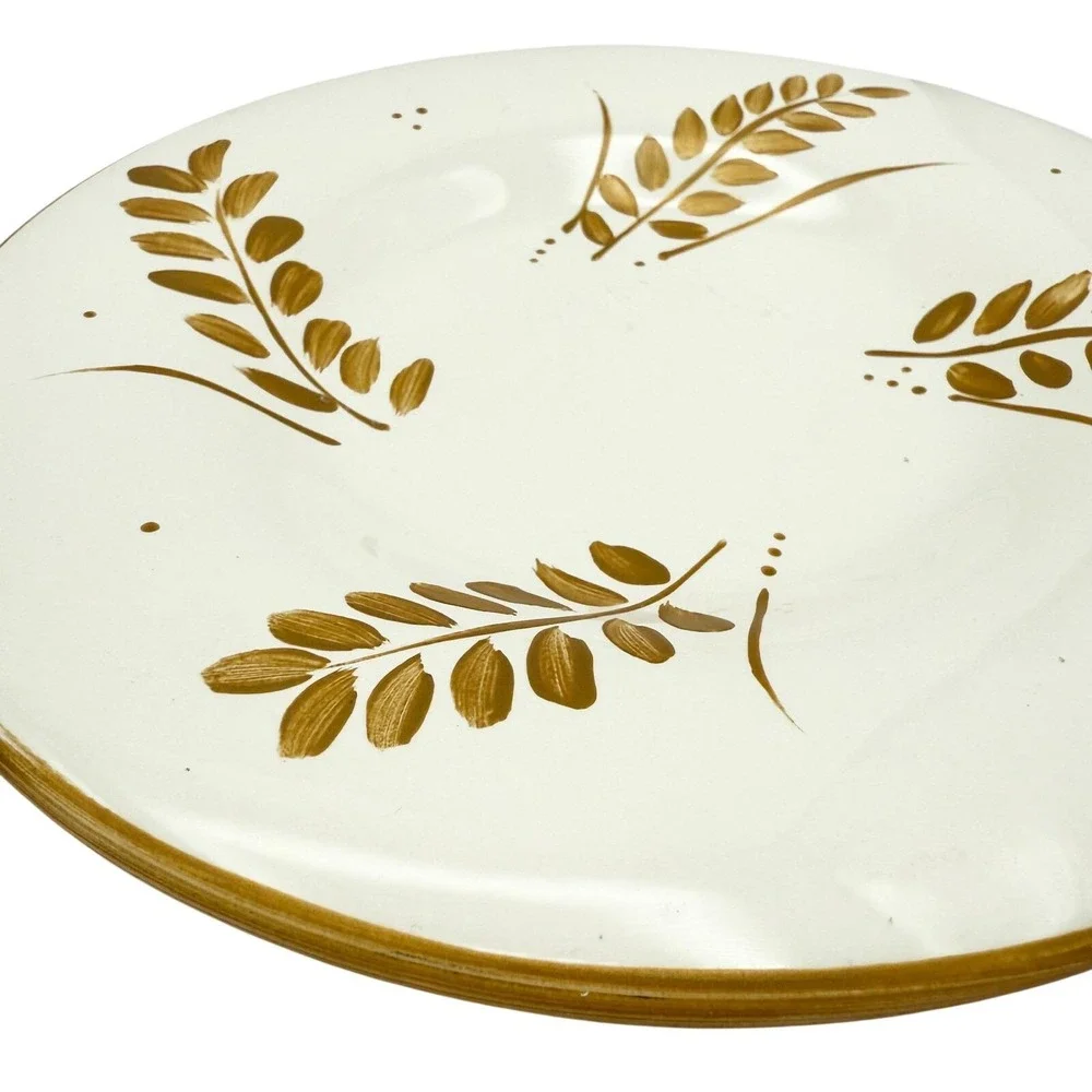 Pottery Barn Sausalito Gold Leaf Salad Plates ~ Set of 2 ~ Discontinued 2000